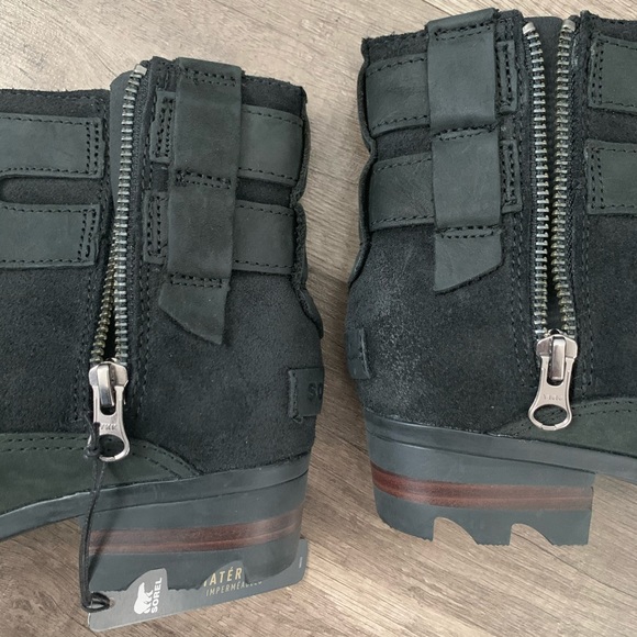 New Sorel Lolla Suede Leather Black Booties - Picture 7 of 13
